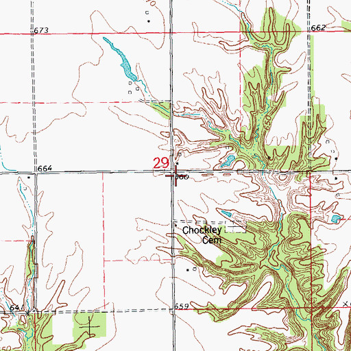 Topographic Map of Salem Meeting House of the Brethren in Christ (historical), IL