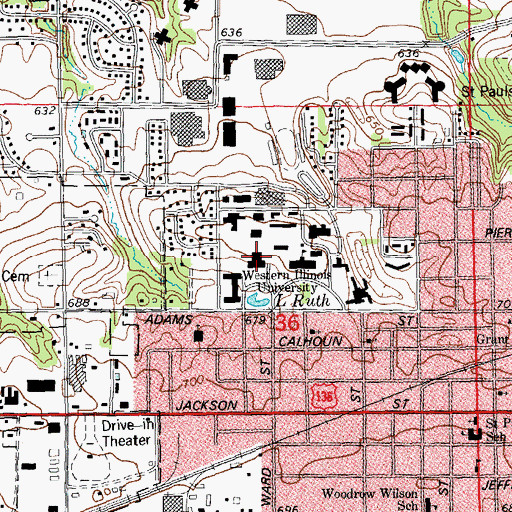 Topographic Map of Simpkins Hall, IL