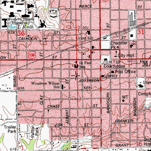 Topographic Map of Spoon River College Extension, IL
