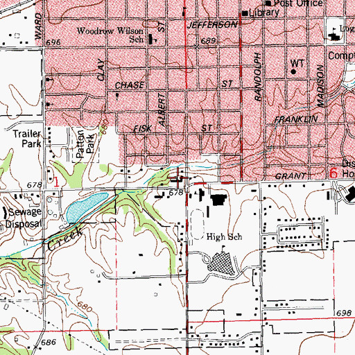 Topographic Map of Sprucewood Healthcare Center, IL