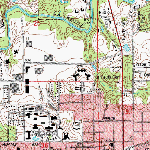 Topographic Map of Tanner Hall, IL