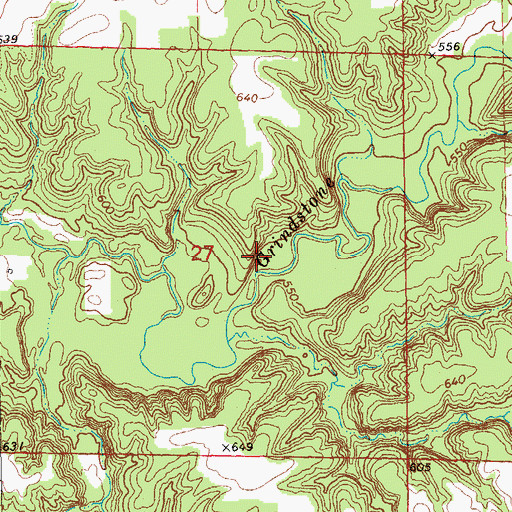 Topographic Map of The Thousand Acres, IL