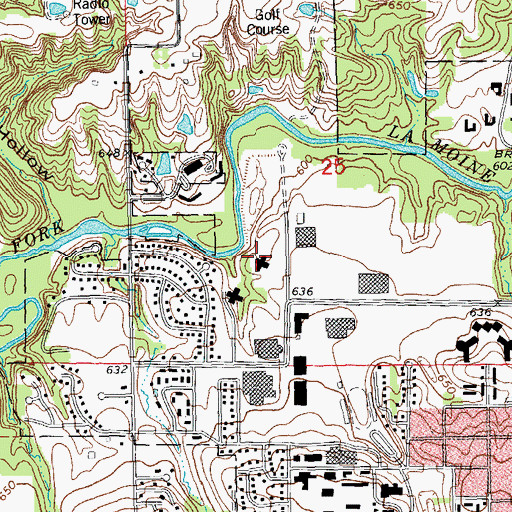 Topographic Map of Thompson Hall, IL