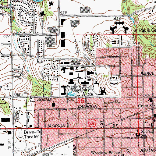 Topographic Map of Tillman Hall, IL
