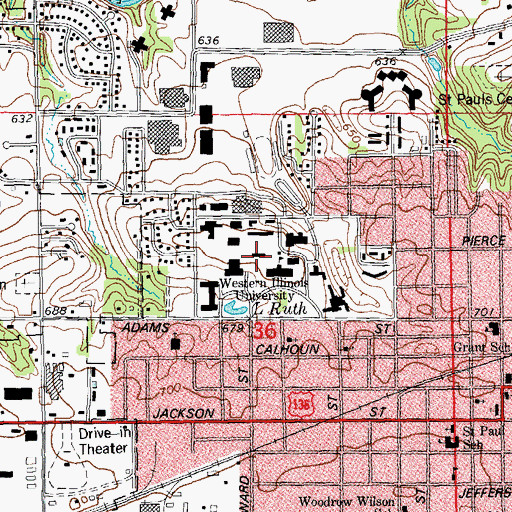 Topographic Map of Tillman Hall, IL