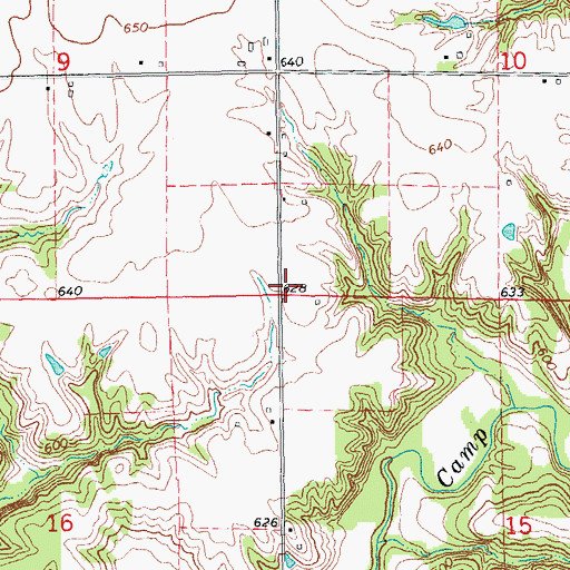 Topographic Map of Union Church (historical), IL