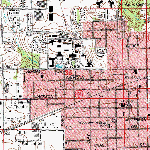 Topographic Map of University Baptist Church, IL