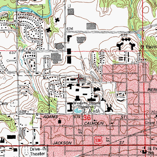 Topographic Map of University Union, IL