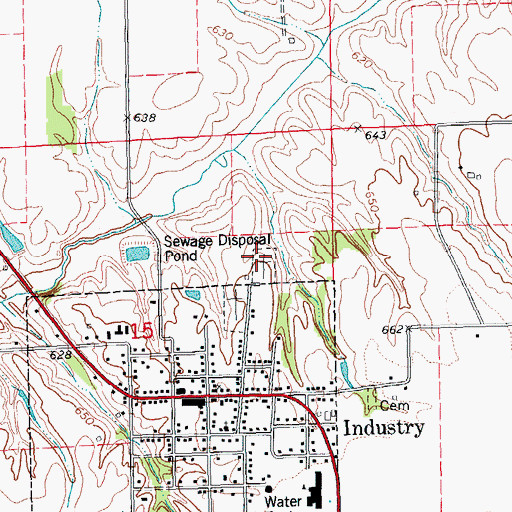 Topographic Map of Vail Cemetery, IL