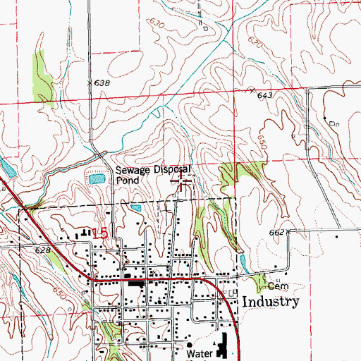 Topographic Map of Vail Cemetery, IL