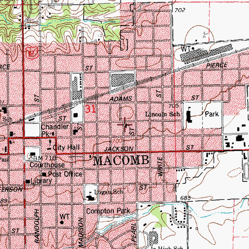 Topographic Map of Victory Baptist Church, IL