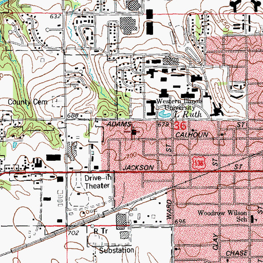 Topographic Map of Wesley United Methodist Church, IL
