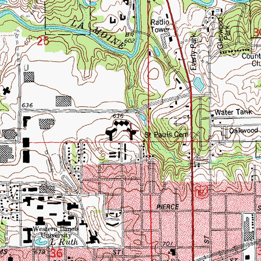Topographic Map of Wetzel Hall, IL