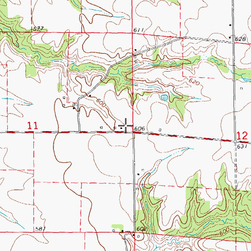 Topographic Map of White Flock Congregational Church (historical), IL