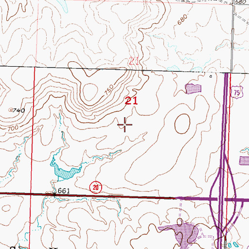 Topographic Map of Township of Skiatook, OK