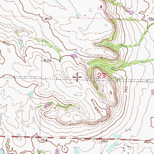 Topographic Map of Township of Lynn Lane, OK
