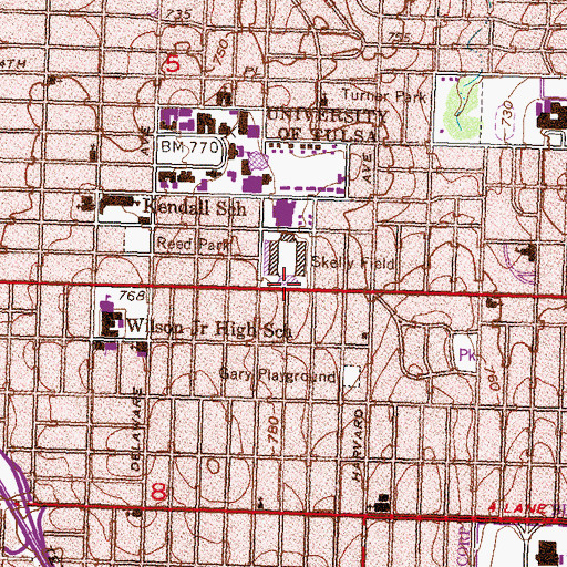 Topographic Map of Township of Tulsa, OK