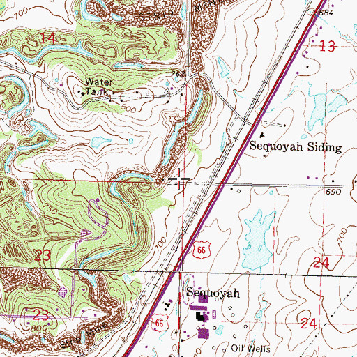 Topographic Map of Township of Oowala, OK