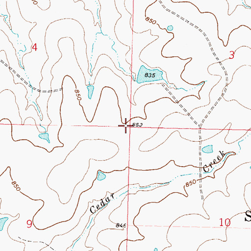 Topographic Map of Township of Snow Creek, OK