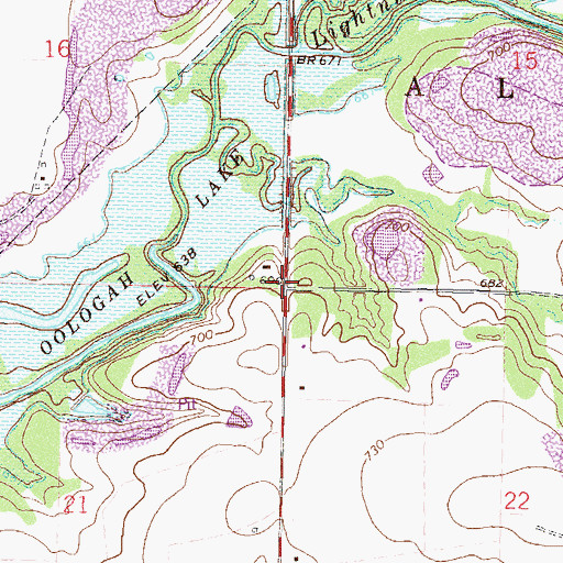 Topographic Map of Township of Alluwe, OK