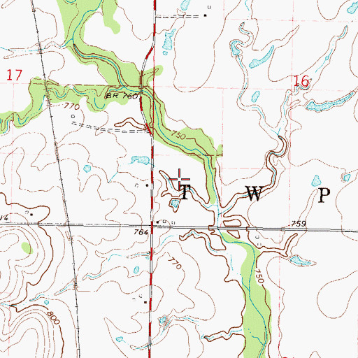Topographic Map of Township 4, OK