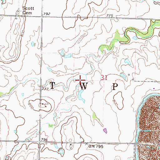 Topographic Map of Township 5, OK