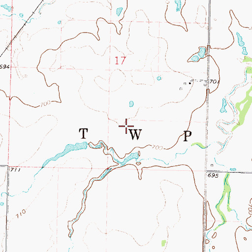 Topographic Map of Township 8, OK