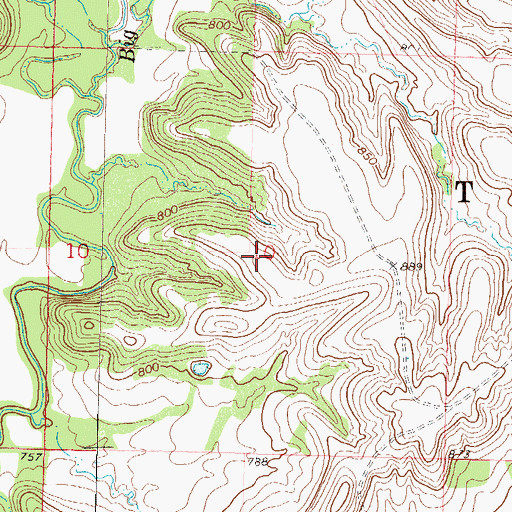 Topographic Map of Township 10, OK