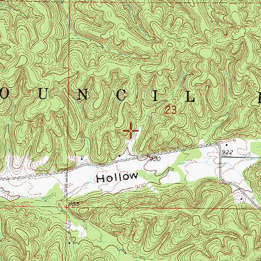 Topographic Map of Township of Council House, OK