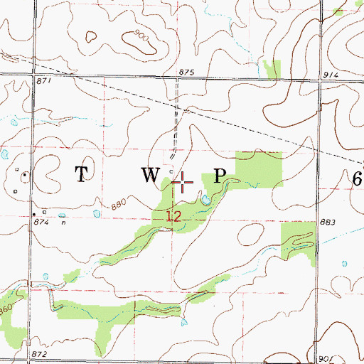 Topographic Map of Township 6, OK