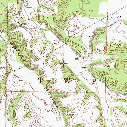 Topographic Map of Township 3, OK