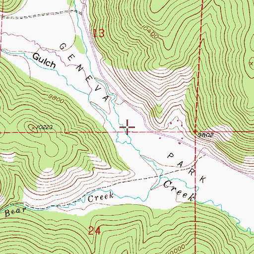 Topographic Map of Geneva Park, CO
