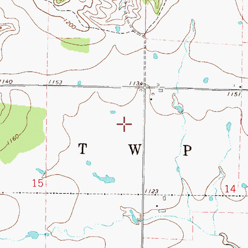 Topographic Map of Township 1, OK