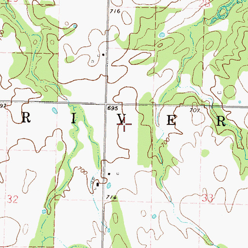 Topographic Map of Township of River, OK