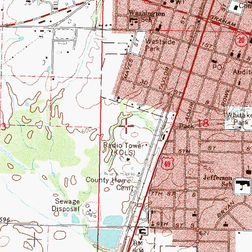 Topographic Map of Township of Hogan, OK