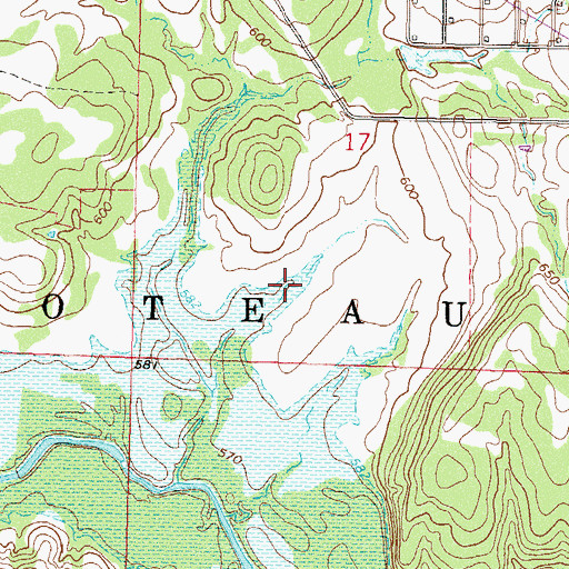 Topographic Map of Township of Chouteau, OK