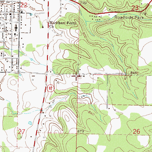Topographic Map of Township of Bryan, OK