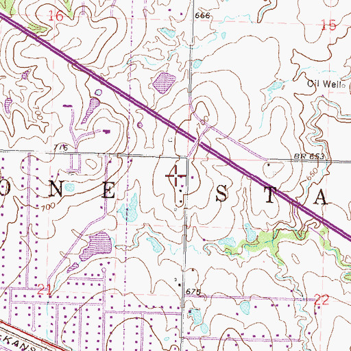 Topographic Map of Township of Lone Star, OK
