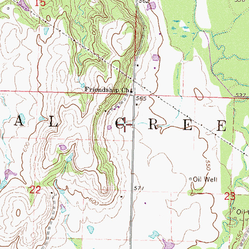 Topographic Map of Township of Coal Creek, OK