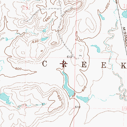 Topographic Map of Township of Creek, OK