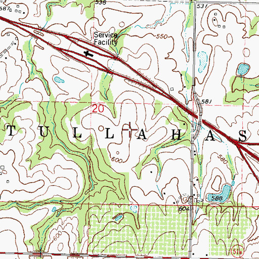Topographic Map of Township of Tallahasse, OK