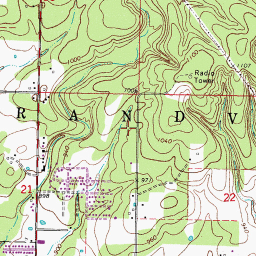 Topographic Map of Township of Grandview, OK