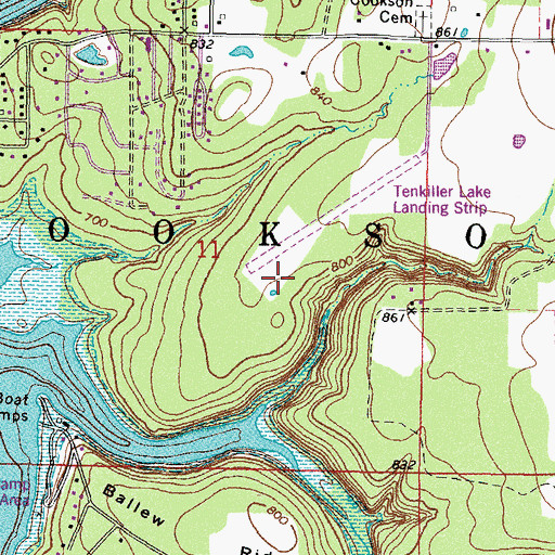 Topographic Map of Township of Cookson, OK