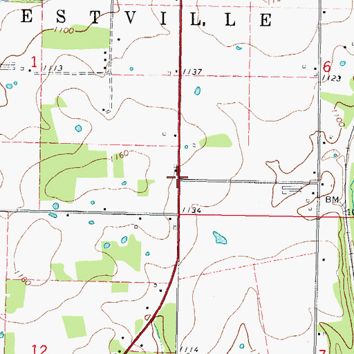 Topographic Map of Township of Westville, OK