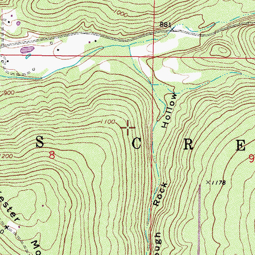 Topographic Map of Township of Lees Creek, OK