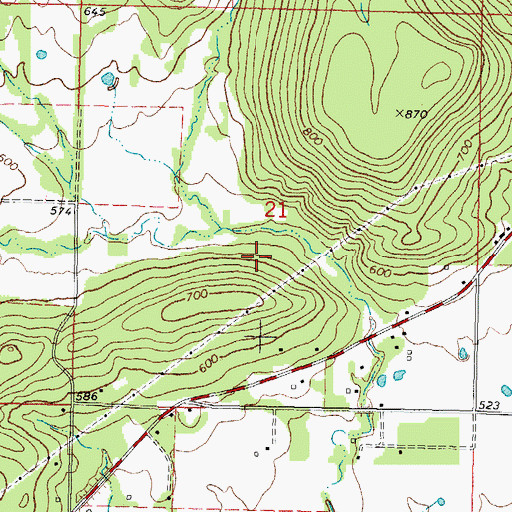 Topographic Map of Township of Campbell, OK