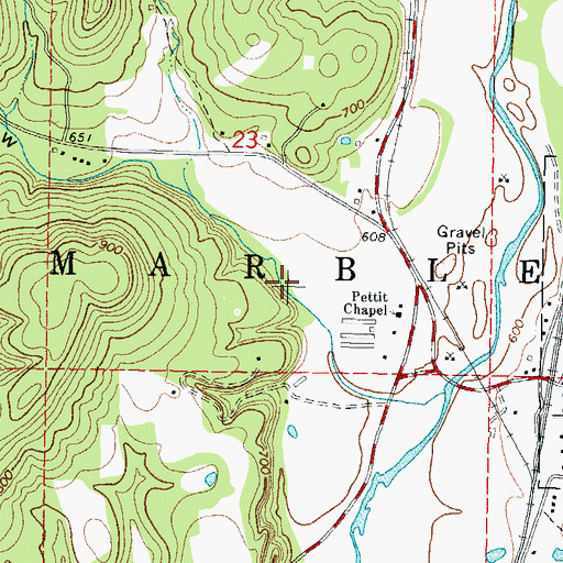 Topographic Map of Township of Marble, OK
