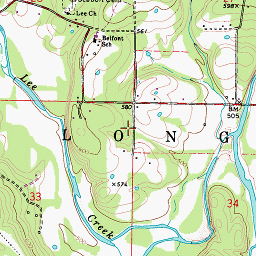 Topographic Map of Township of Long, OK