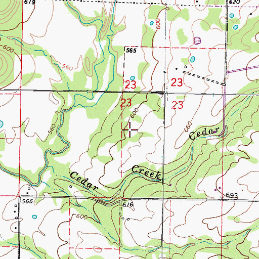 Topographic Map of Township of Akins, OK