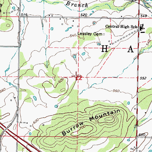 Topographic Map of Township of Hanson, OK